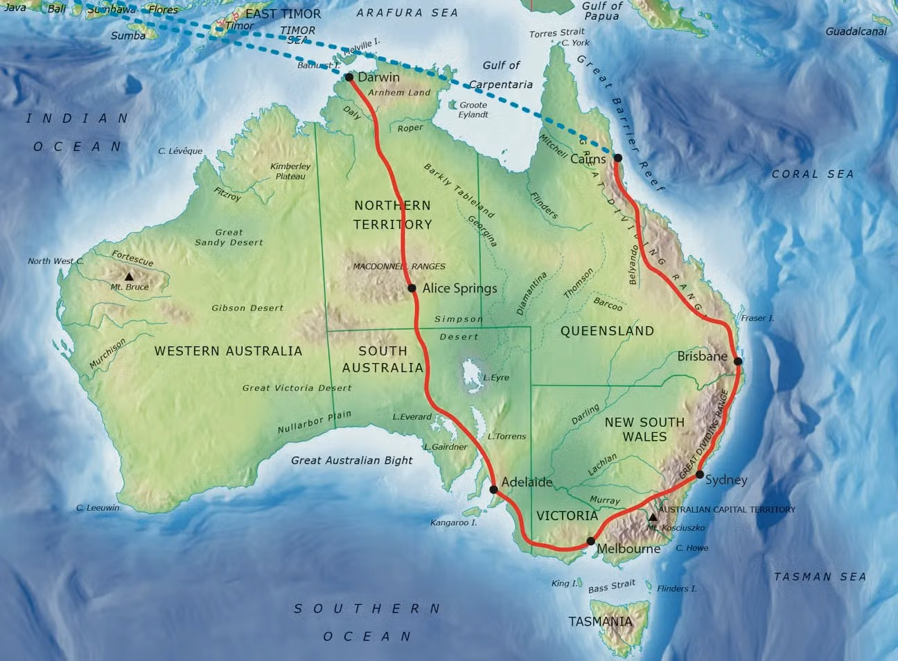 Tour route map Map