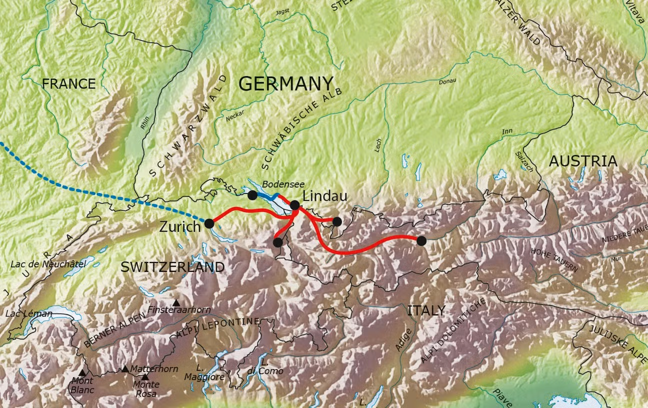 Tour route map Map
