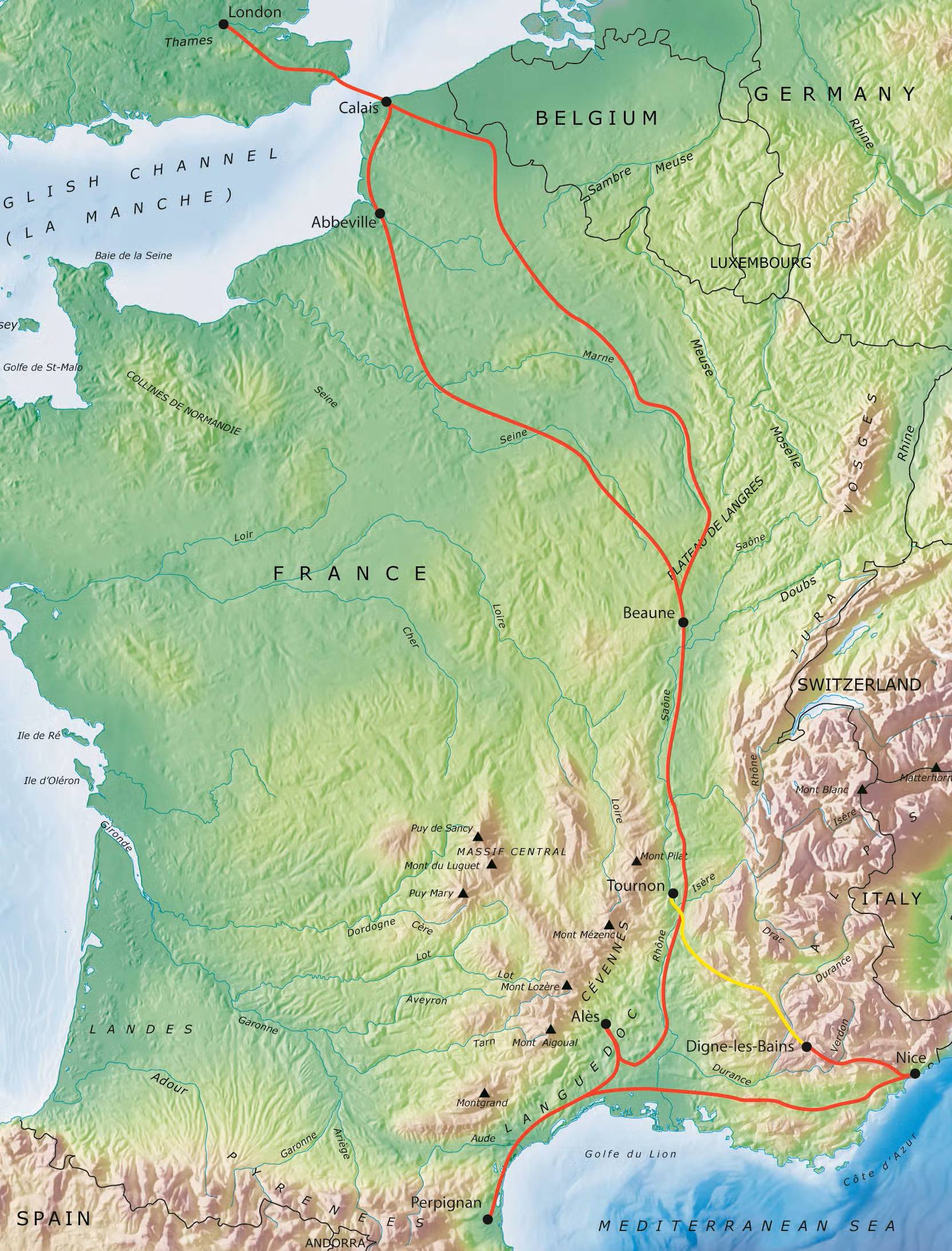 Tour route map Map