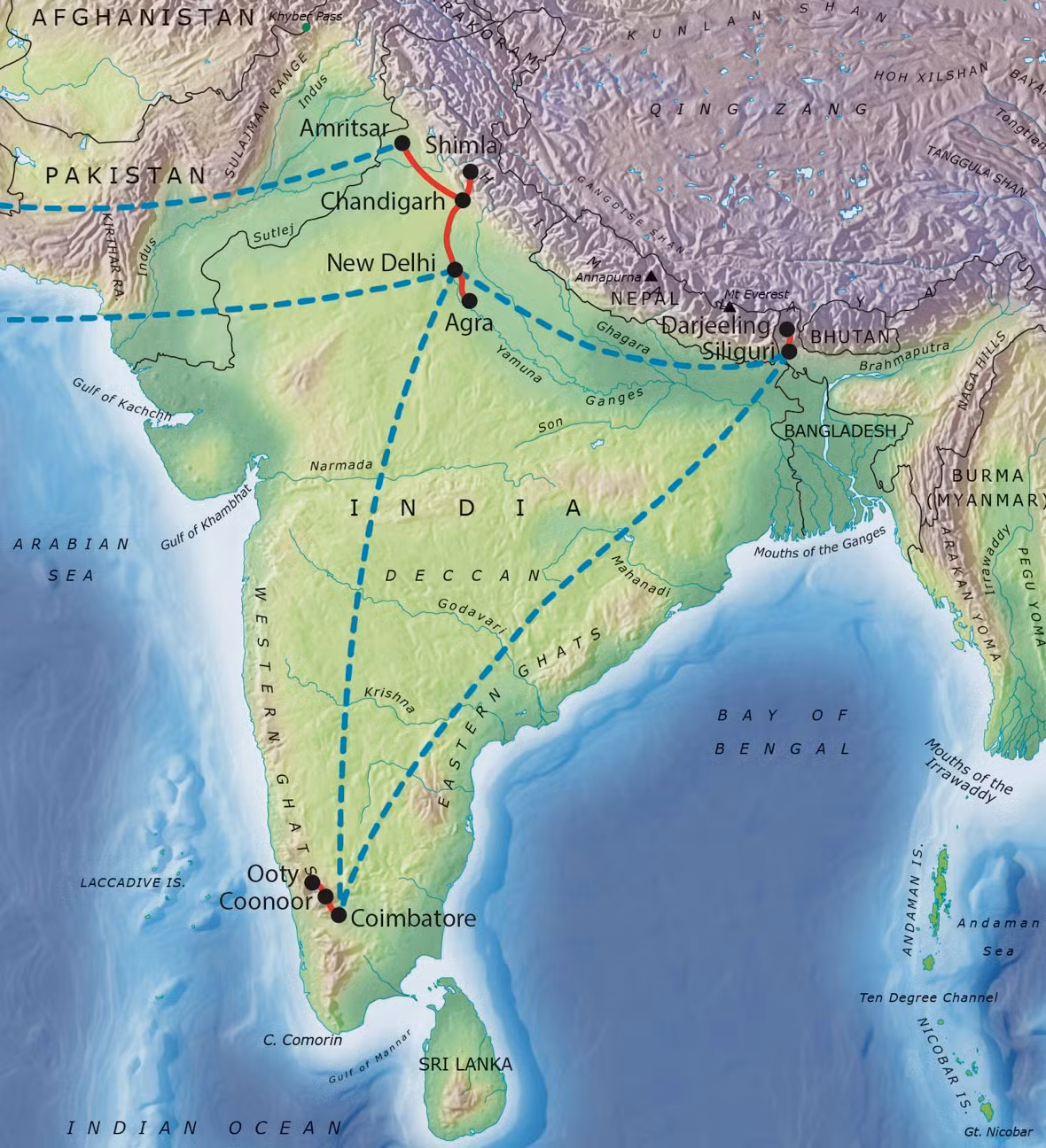 Tour route map Map