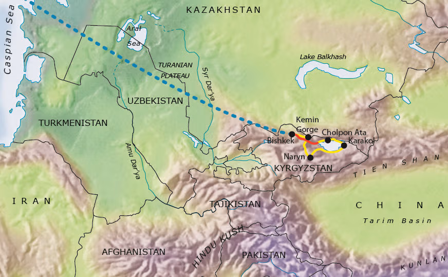 Tour route map Map