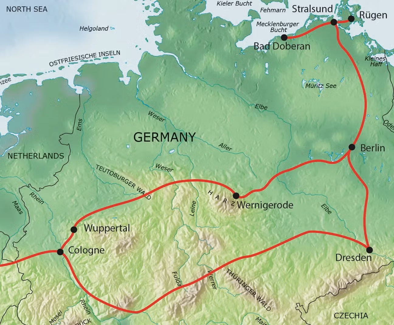Tour route map Map