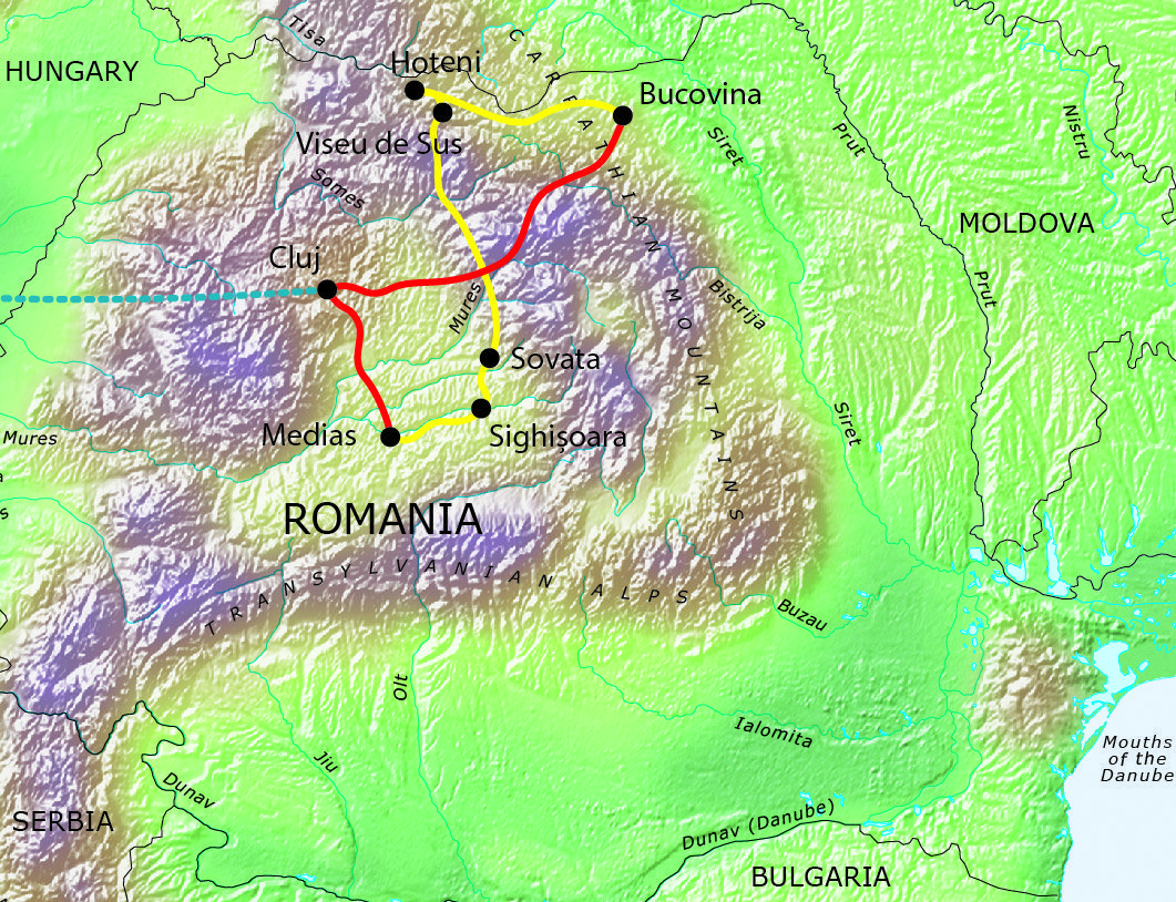 Tour route map Map